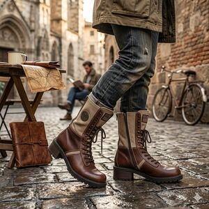 Vintage 90s Baker Black Leather 8-Eyelet Boots | Grunge Punk Style Womens 7B